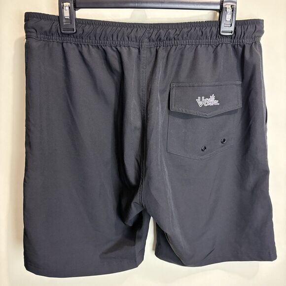 UV Skinz Men's Large Black Board Shorts UPF 50+ Swim Trunks Beach Pool Vacation - Picture 5 of 7